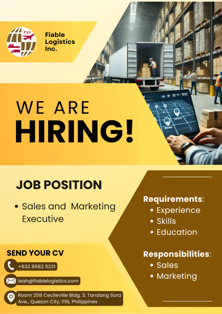 white and red modern we are hiring poster